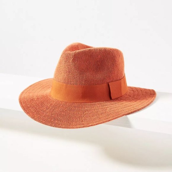 Anthropologie Accessories - Anthropologie Terra Cotta Packable rancher hat